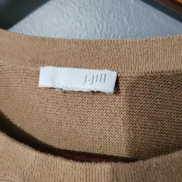 J Jill Sweater Size 1X Cozy Tan Crew Neck Slub Knit Casual Womens Long Sleeve - Picture 4 of 10